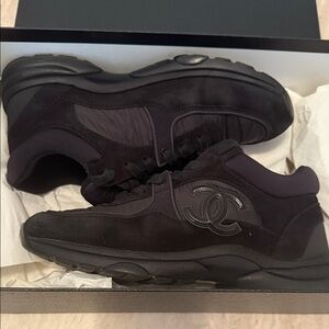 CHANEL Black Sneakers size 38 like new!